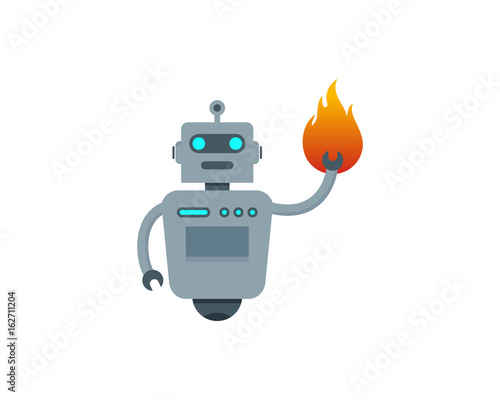 Wallpaper Mural Fire Robot Icon Logo Design Element Torontodigital.ca