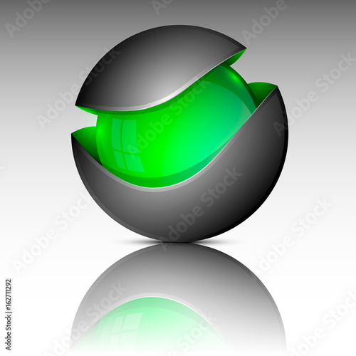 Green circle sphere logo