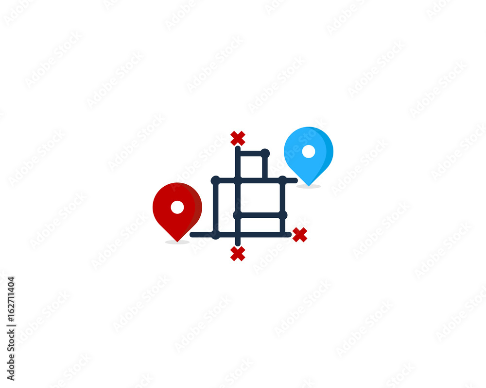 Route Icon Logo Design Element Route Icon Logo Design Element