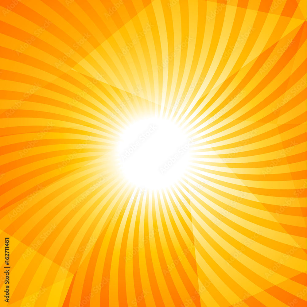 orange summer background with sun rays orange summer background with sun rays