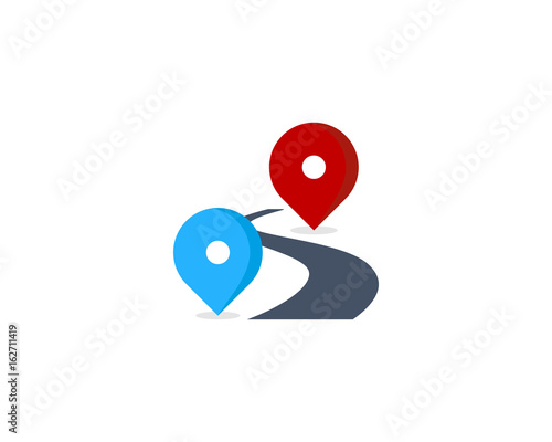 Route Road Icon Logo Design Element