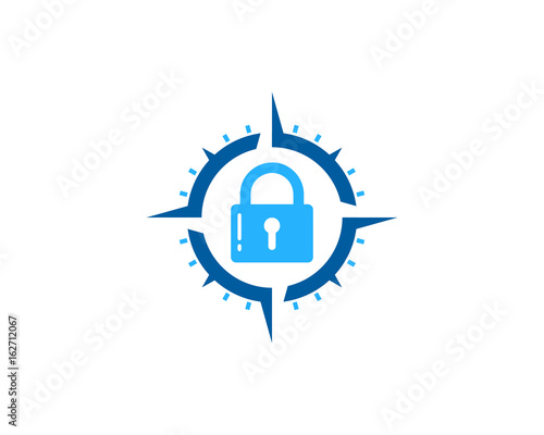 Lock Compass Icon Logo Design Element