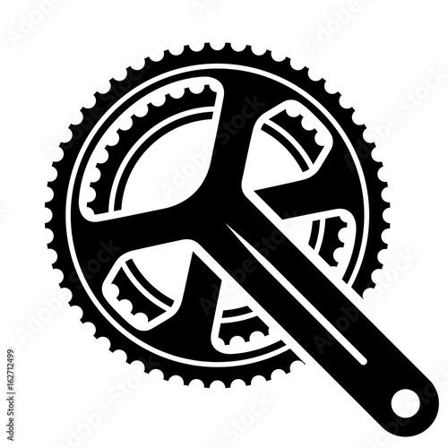 vector bicycle cogwheel sprocket crankset symbol