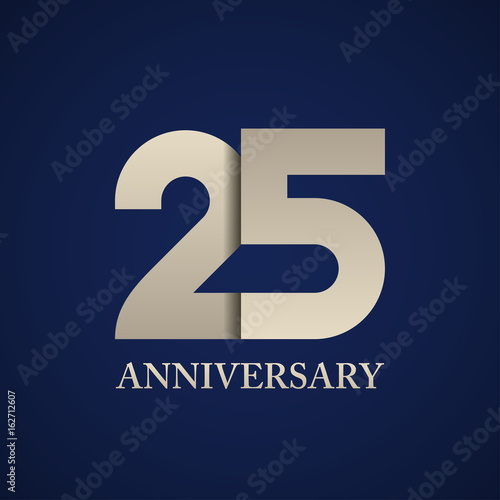 25 years anniversary paper number vector