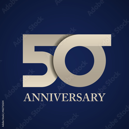 50 years anniversary paper number vector