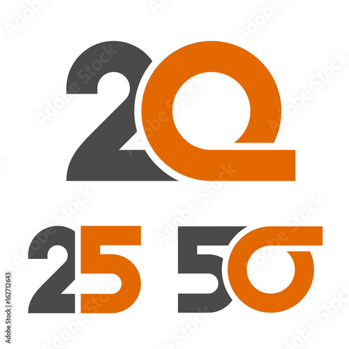 20 25 50 anniversary number vector