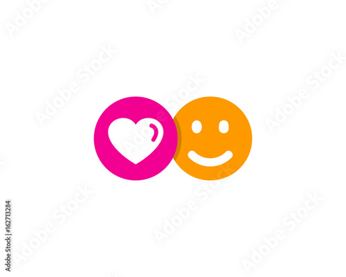 Love Happy Social Network Icon Logo Design Element