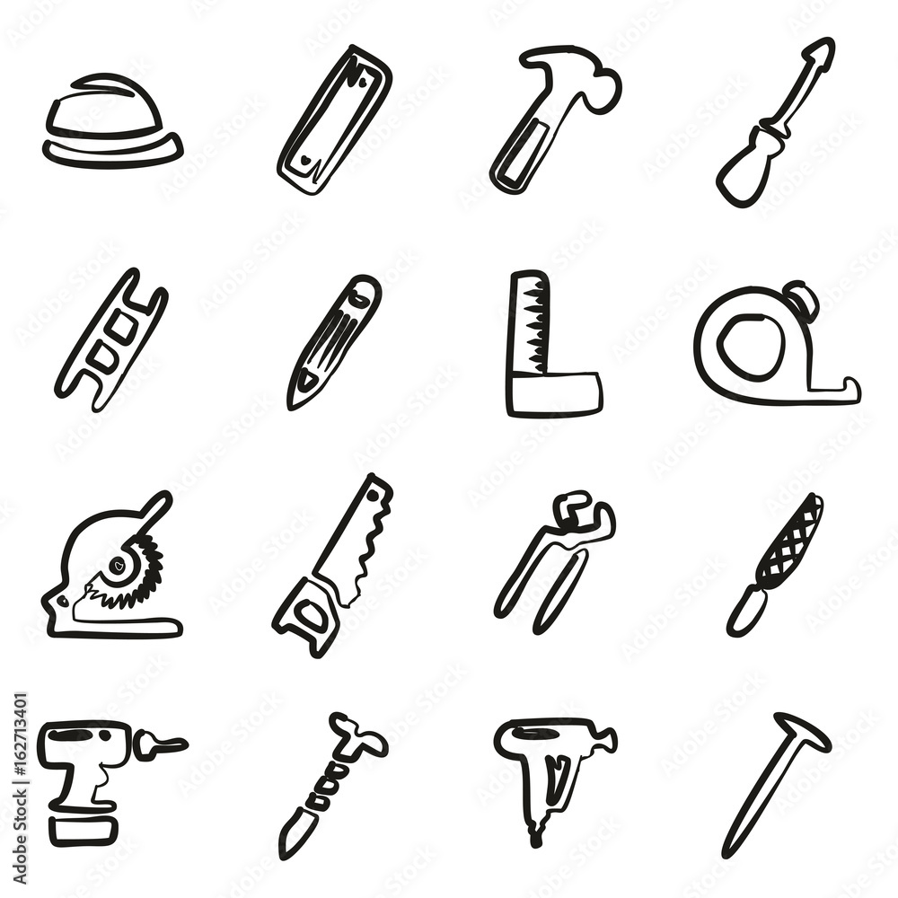 Carpenter Icons Freehand Carpenter Icons Freehand