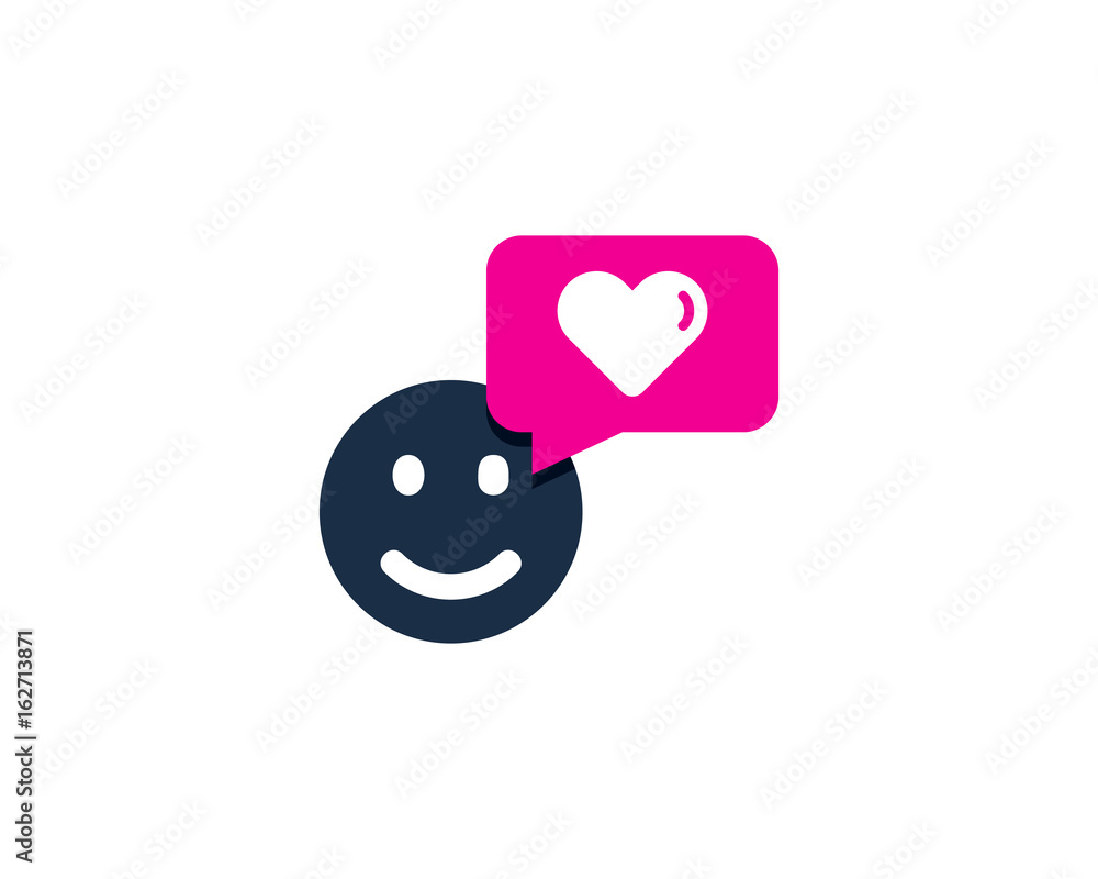 Naklejka premium Happy Love Testimonial Icon Logo Design Element