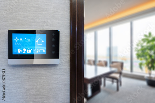 digital screen in modern meeting room
