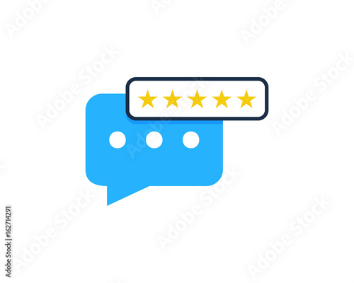 Feedback With Rating Testimonial Icon Logo Design Element