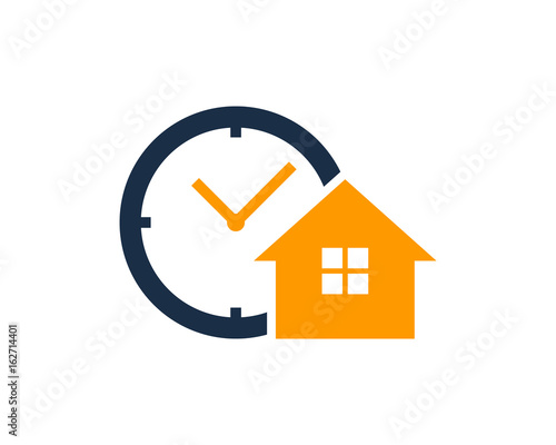 Time House Icon Logo Design Element