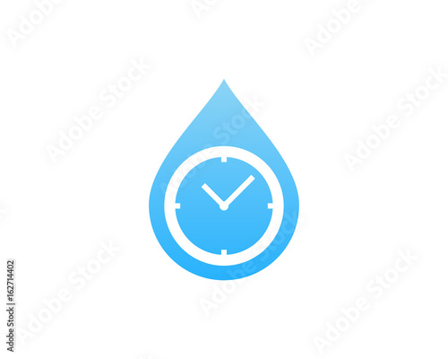 Water Time Icon Logo Design Element