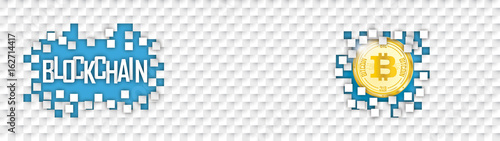 Checkered Paper Headline Hole Tiles Bitcoin Blockchain