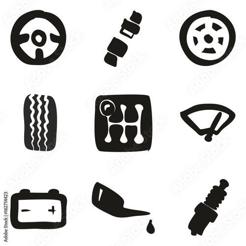 Car Icons Freehand Fill