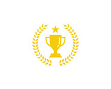 Gold Trophy Icon Logo Design Element