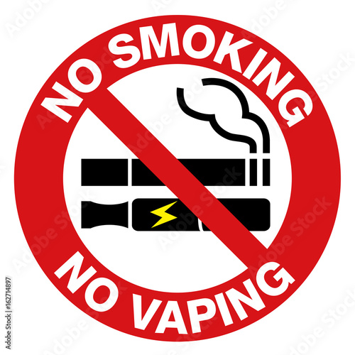 No Smoking including electronic cigarettes sign.