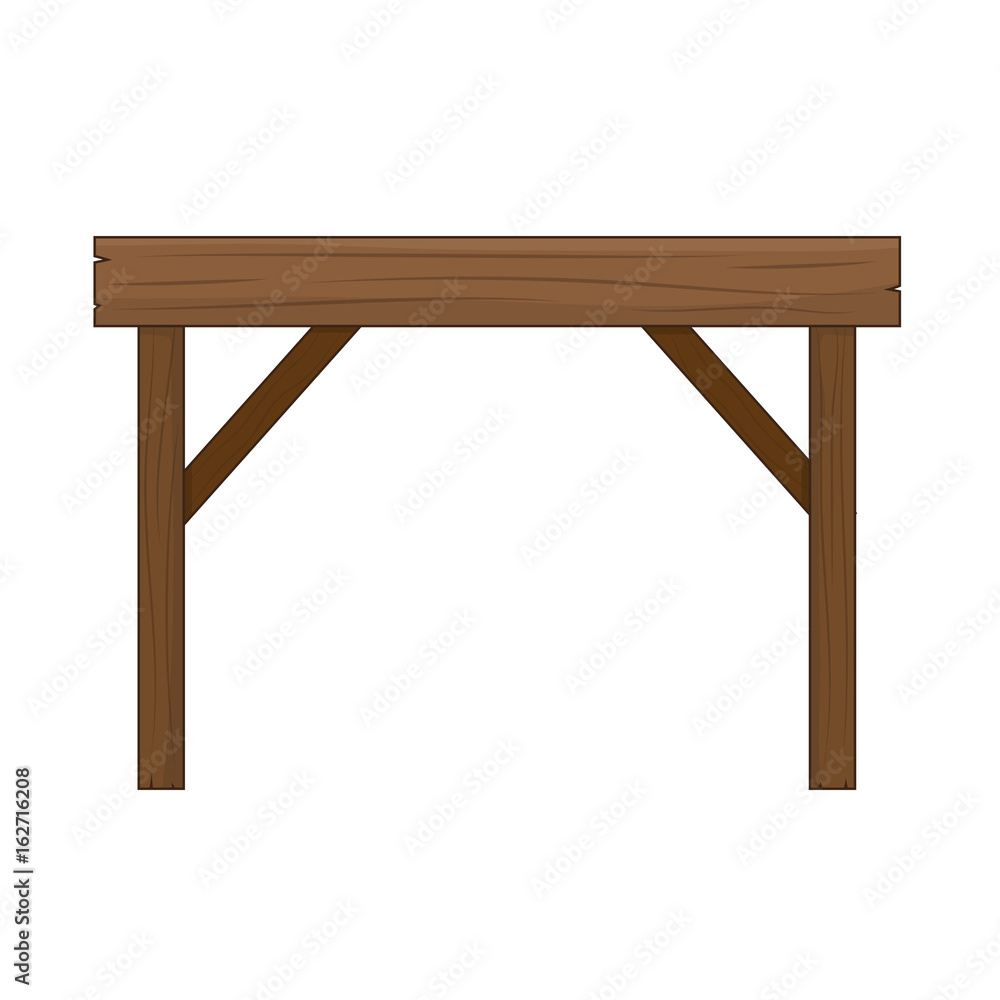 Wooden table isolated illustration Wooden table isolated illustration
