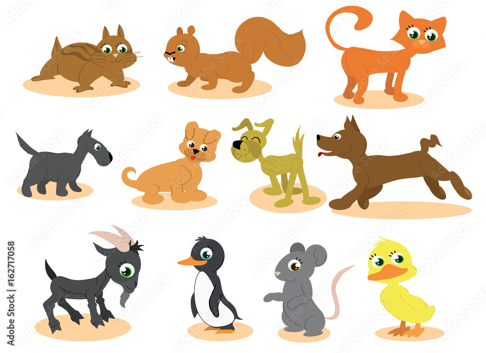 Cute cartoon animals vector