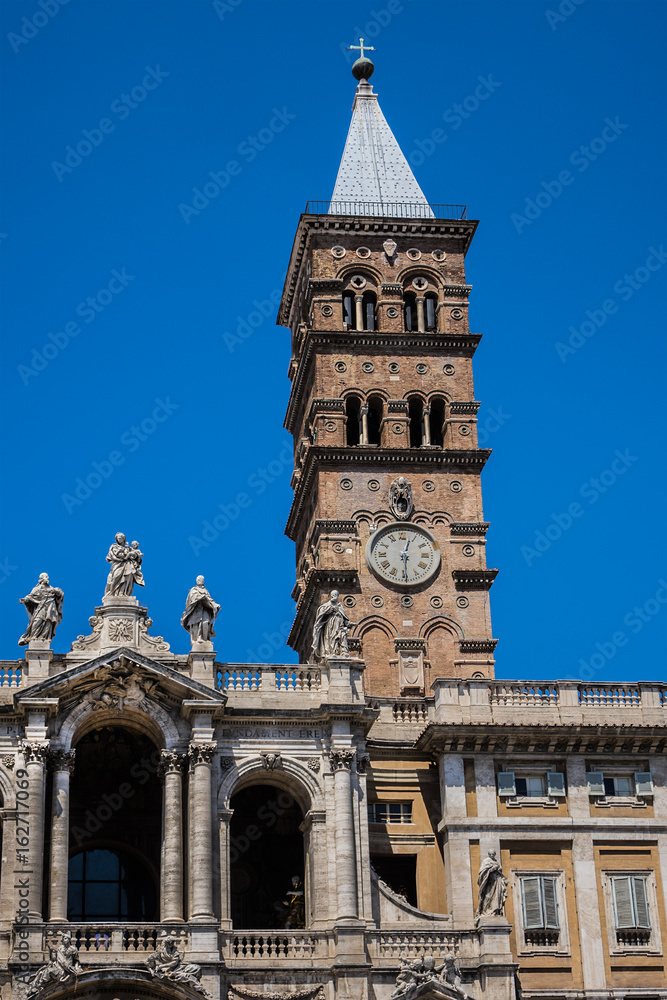 Basilica of Saint Mary Major (Basilica di Santa Maria Maggiore, 1743) - Papal major basilica and largest church in Rome dedicated to Blessed Virgin Mary. Italy.