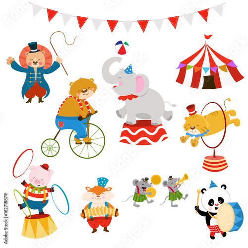 Cute Circus Animal Characters