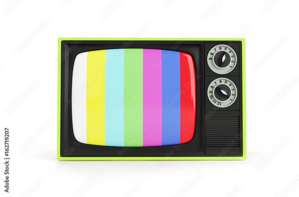 Old TV with No Signal TV, Classic Vintage Retro Style old television