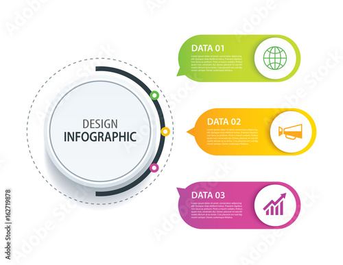 3 infographic design vector and marketing icon.Can be used for workflow layout, diagram, data, option, banner, web design. Business concept with steps processes.