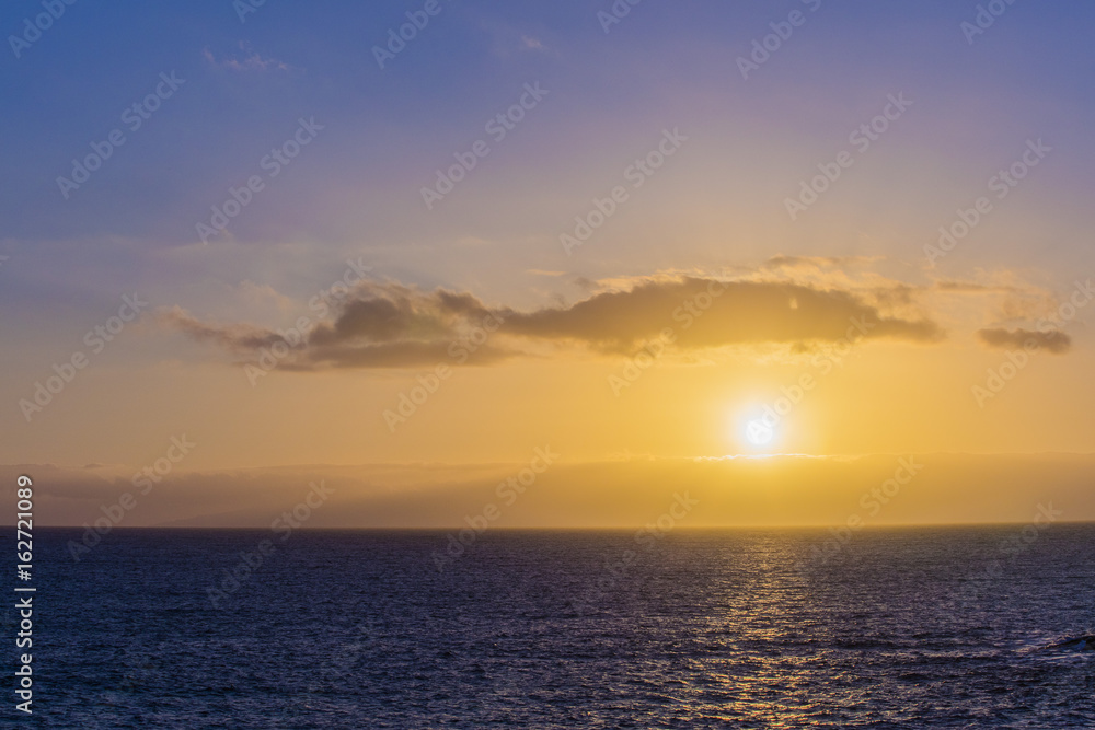 sunset on the sea 