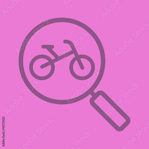 Bike for rent search color linear icon
