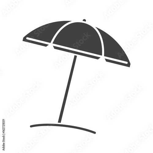 Beach umbrella glyph icon