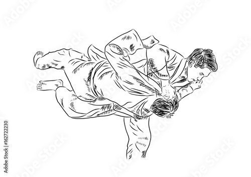 Sketch of Judo in vector.