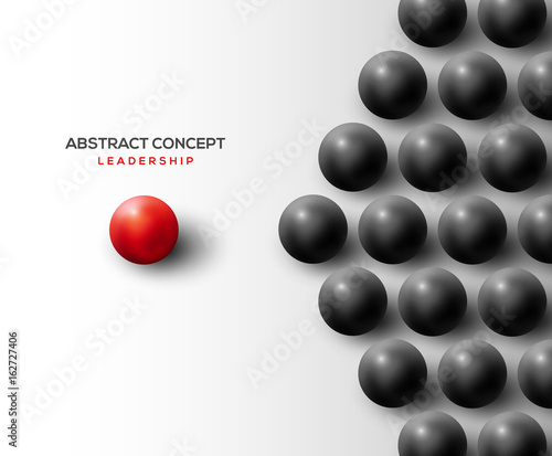 Leadership concept with separated red ball