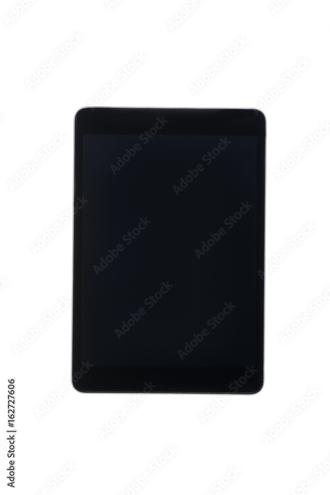 top view of digital tablet with blank screen isolated on white top view of digital tablet with blank screen isolated on white