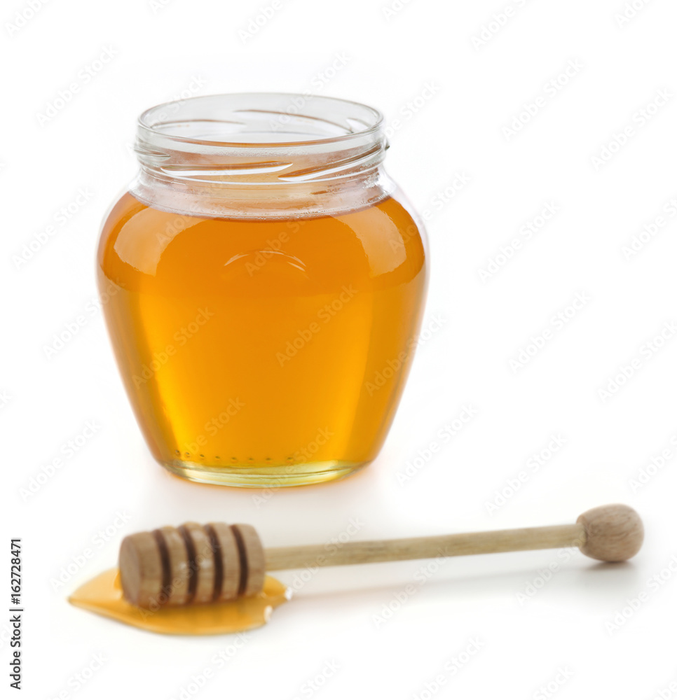 Honey jar and dipper Honey jar and dipper