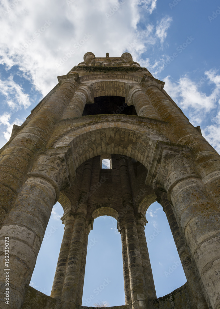 Tower of Abbey in Charroux in France Tower of Abbey in Charroux in France