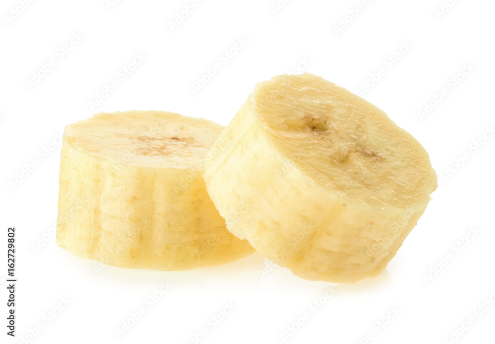 Banana slices isolated on white Banana slices isolated on white