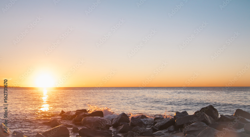 Sunrise in Badalona, Barcelona, Spain Sunrise in Badalona, Barcelona, Spain