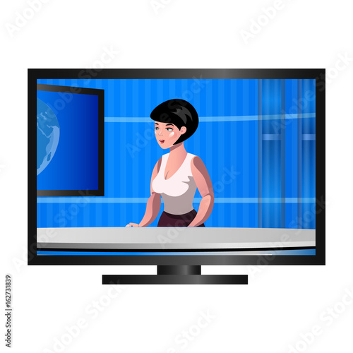 Anchorwoman character on tv.