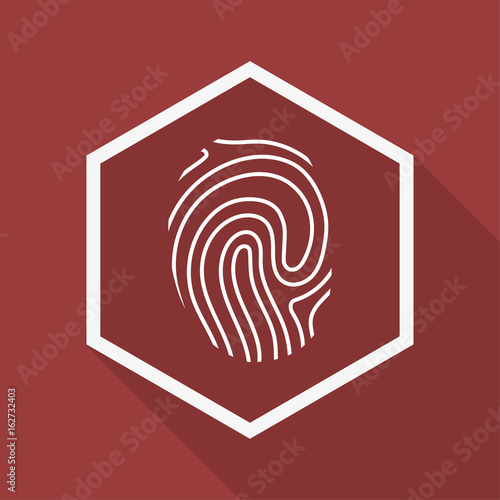 Poly Button mit Schatten - Fingerabdruck - ID