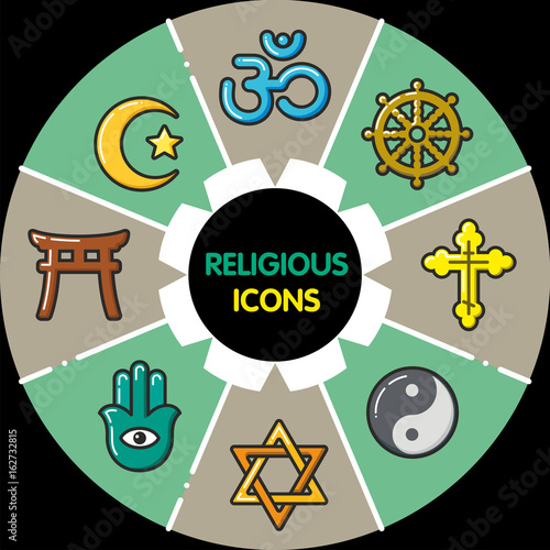 Infographic_set of religious icons