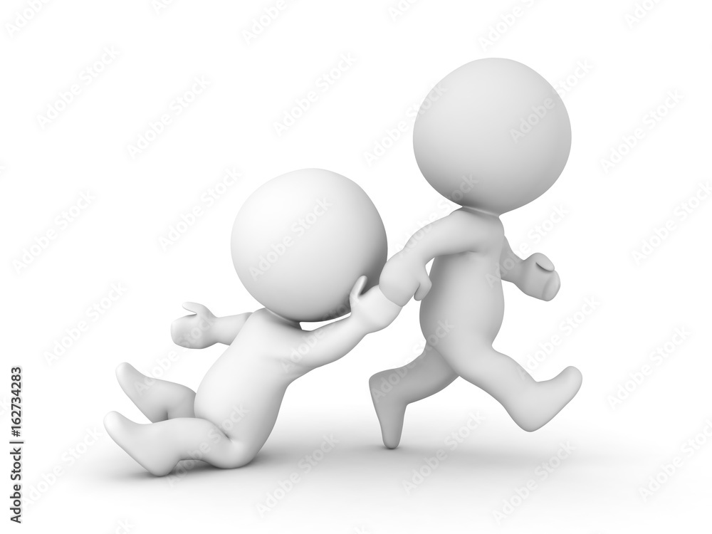3D Character being dragged by his arm while he's almost lying on the floor 3D Character being dragged by his arm while he's almost lying on the floor