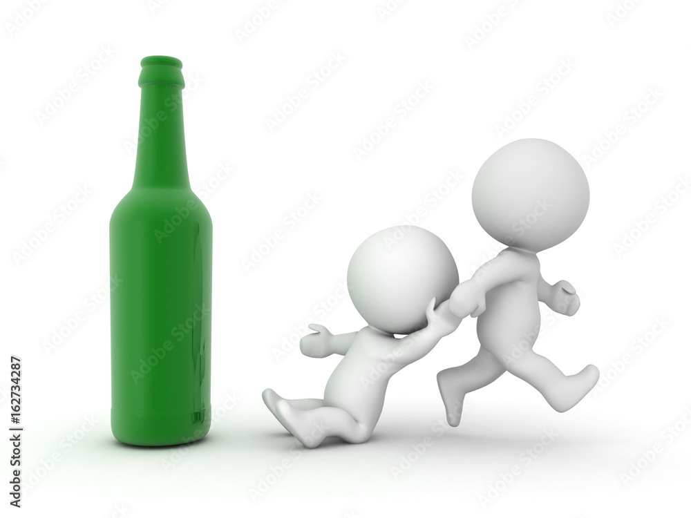 3D illustration of intervention for alcoholic 3D illustration of intervention for alcoholic