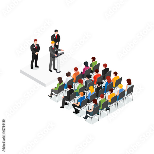 Party Meeting Isometric Design Concept 
