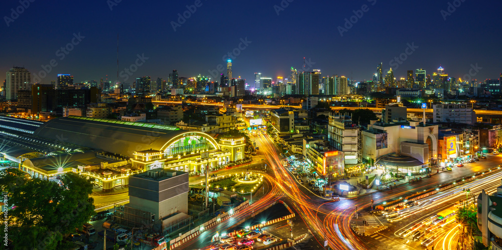 Fototapeta premium Bangkok City at night light