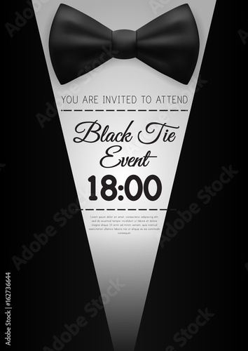 A4 Elegant Black Tie Event Invitation Template