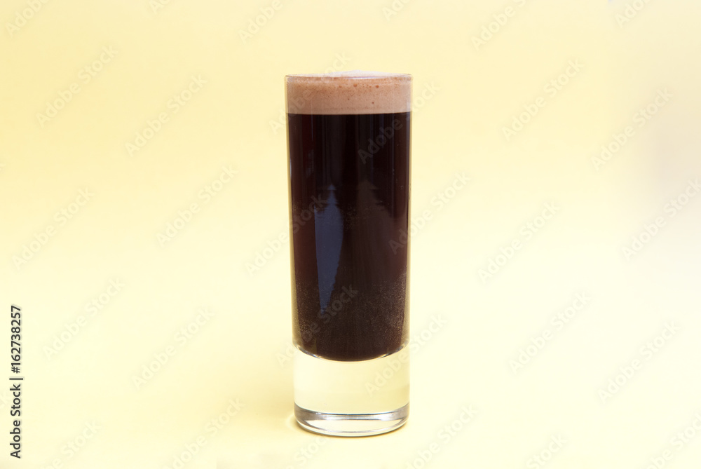 espresso. double shot of espresso in a tall coffee glass on bright background espresso. double shot of espresso in a tall coffee glass on bright background