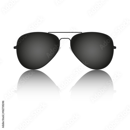 Aviator sunglasses with reflection isolated vector