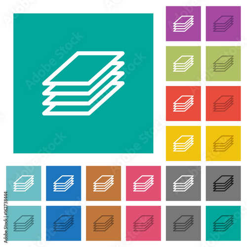Printing papers square flat multi colored icons