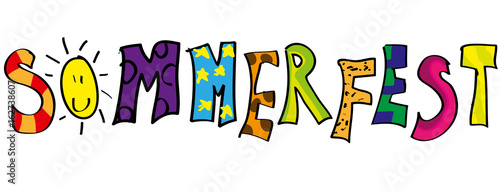 Sommerfest Banner Kinderzeichnung Vektor