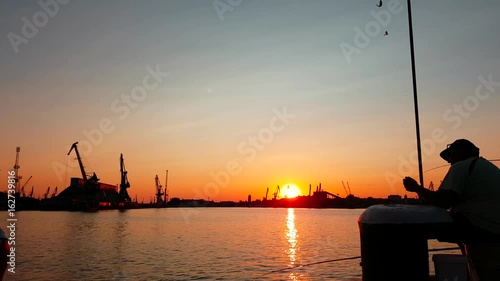  Fishermen at sunset photo